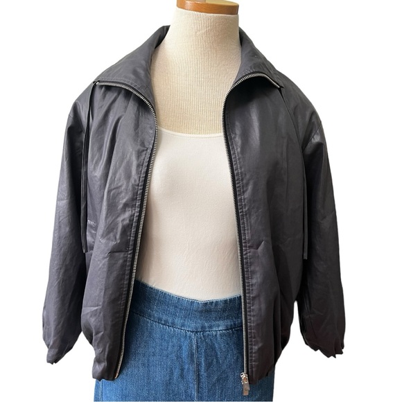 Theory "Kohli" Lightweight Zip Front Bomber Jacket- Petite - Picture 6 of 12